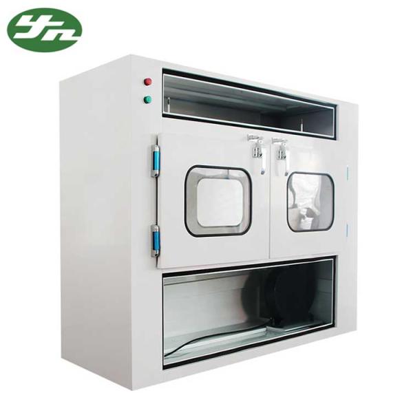 Double Doors Air Shower Cleanroom Pass Box Hepa / Pre Fliter System Durable
