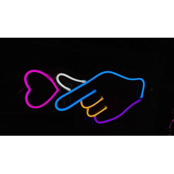 Custom finger heart neon sign men cave bedroom Dorm wall lighting deco