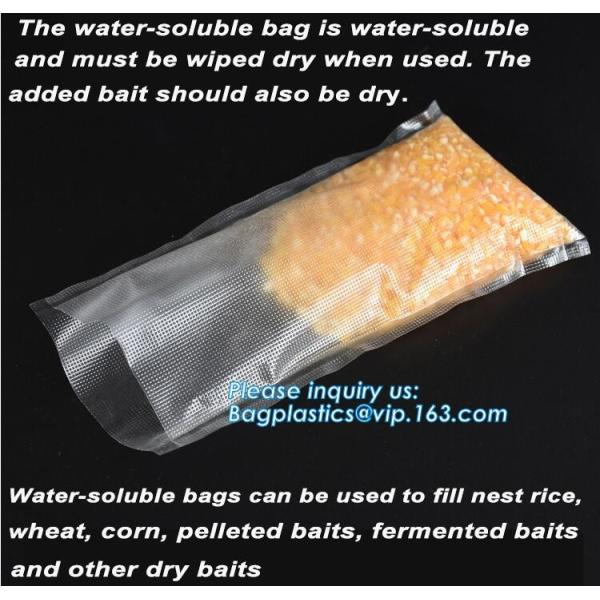 custom made colored soft PVA water soluble plasticfishing lure packaging, Bait Bags forFishing, dissolved in water fish