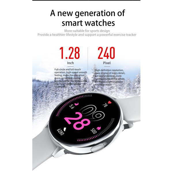 NRF52840 Android Ios Smartwatch , BLE Ver 5.0 Hand Watch Bluetooth