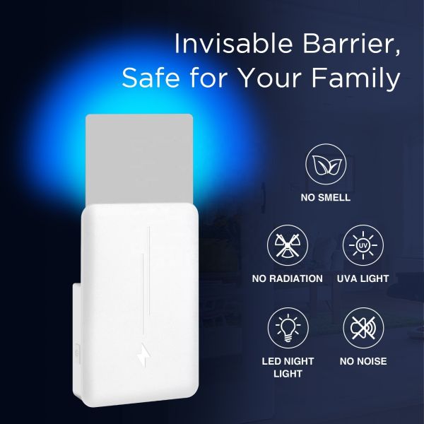 JZ White Harmless Fly Catcher Insect Killing Anti Mosquito Lamp UV Attraction Mosquito Repellent Sticker Lamp for Indoor Bedroom