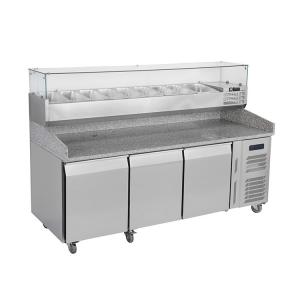 Wholesale 3 Doors Refrigerated Saladette Counter Professional Stainless Steel Salad Fridge Counter from china suppliers