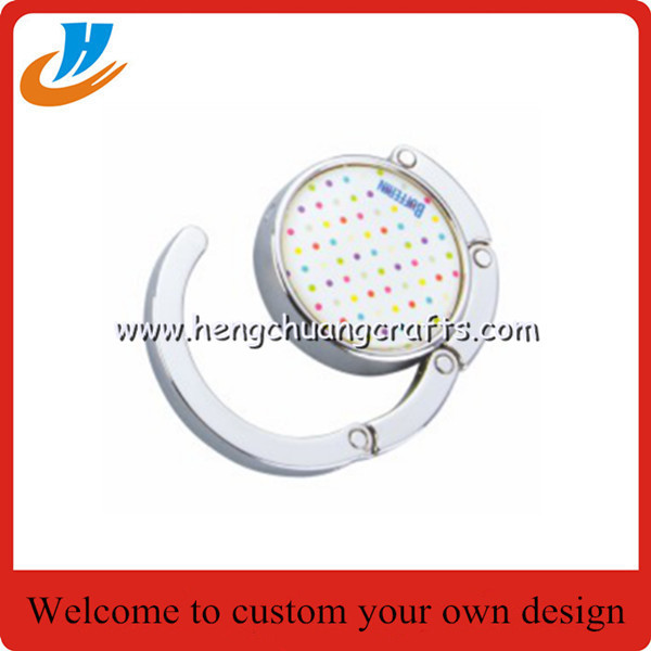 Folding Round Bag Hanger,bag holder hook with custom print logo