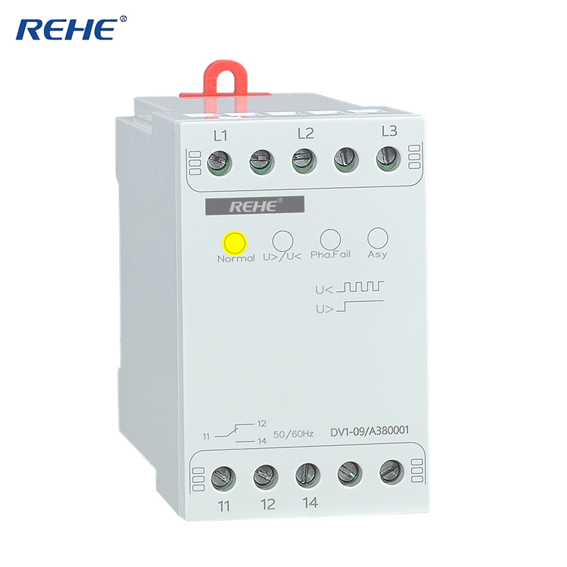 DV1-09 3 Phase Voltage Monitoring Relay with Phase Delay Overvoltage and Undervoltage Relay Din Rail