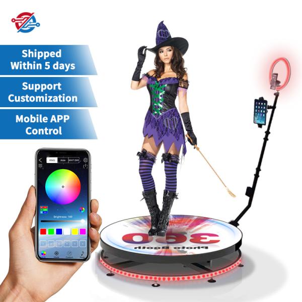 Quality Automatic 360 Rotating Photo Booth Led Camera Spin Around Photo Booth for sale
