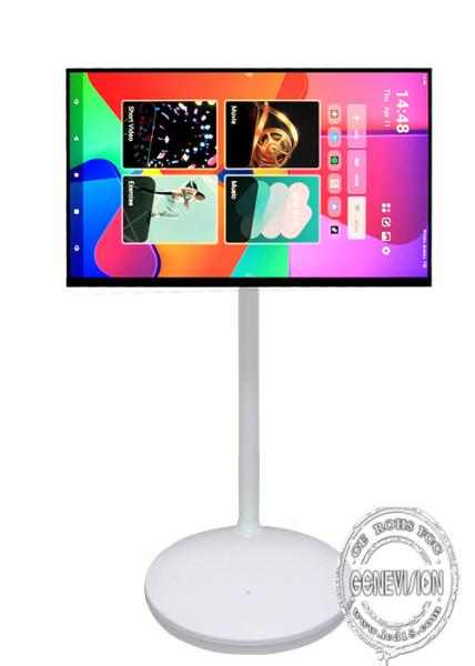 Quality 23.8" 27" 32" Indoor Movable Battery Powered Android 13 OS Smart Mobile Touch Screen Display for sale