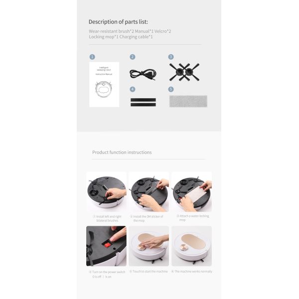 VSLAM Automatic Sweeping Robot 1000PA Brooming And Mopping Robot