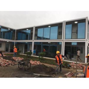 Wholesale Wind Resistant Flat Pack Site Cabins Detachable 20ft Office Container House from china suppliers