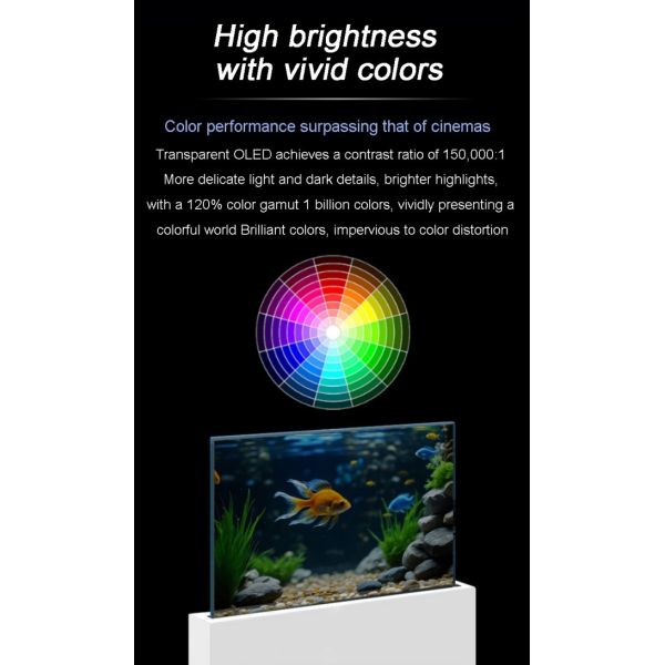 Transparent LCD Touch Screens Digital Signage , 4k OLED Transparent Display Panel