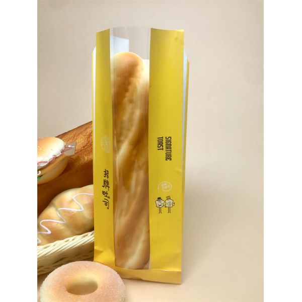 Custom Printed Long Baguette Bread Bags Recycled Plastic 2-3 Loaves 10 Colours Flat Handles