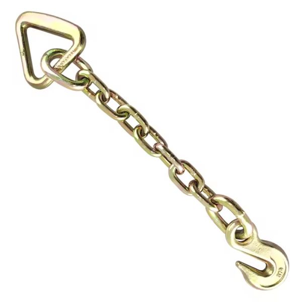 20Mn2 G70 Transport Chain with Eye Grab Hook and Delta Ring in Black