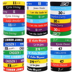 Wholesale Custom Printed Silicone Wristbands Basketball Games Star Ball Promotion Multi Color Night Glow Luminous Silicone Band from china suppliers