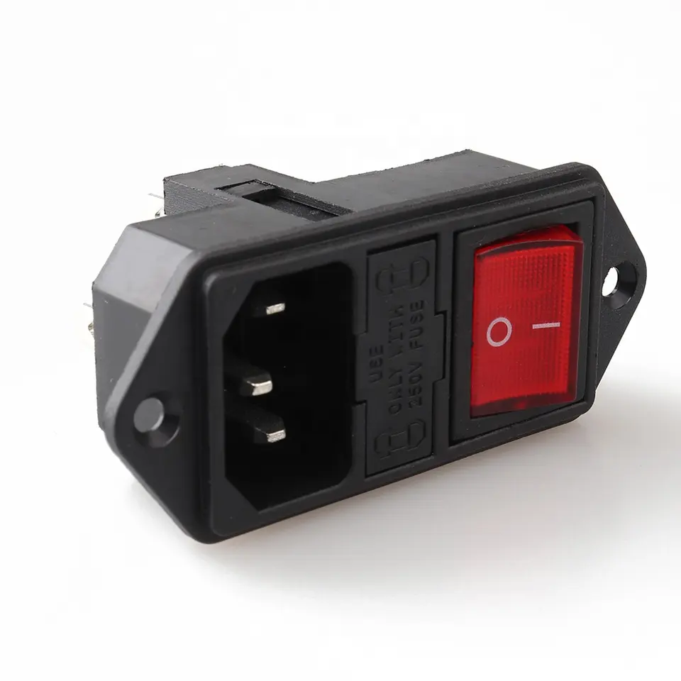 AC Power Connector Inlet Socket LZ-14-F14 C14 10A 250V 3 Pin Plug Toggle Switch Wiring SDK