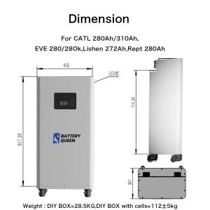Wholesale 51.2V 280Ah 300Ah Standing Metal Case lifepo4 lithium battery DIY kits 16S 200A BMS For Home Solar from china suppliers