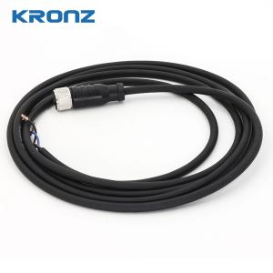 China M12 Circular Connector Straight 3P 5 Meter Sensor Connectors with Pre-molded PVC Cable on sale