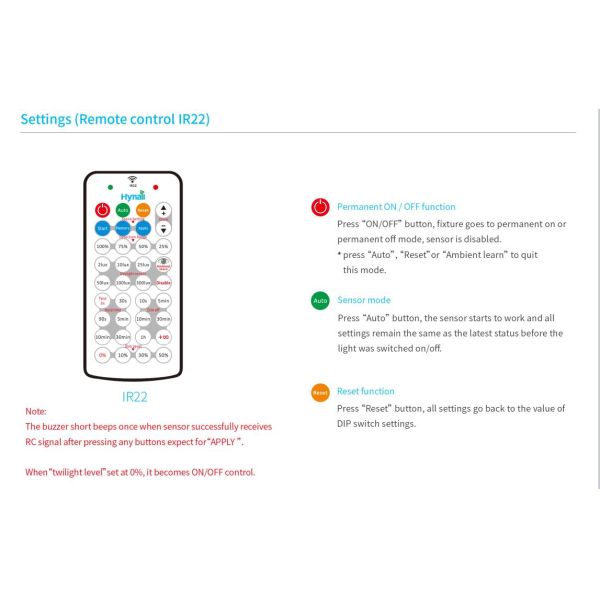 Detached Head AC Motion Sensor Switch DIP HNS205 1-10v Dimming