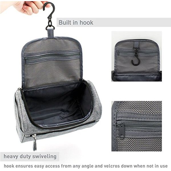 Polyester Travel Hygiene Bag Shaving Bag Zip With Convenient Carrying Handle