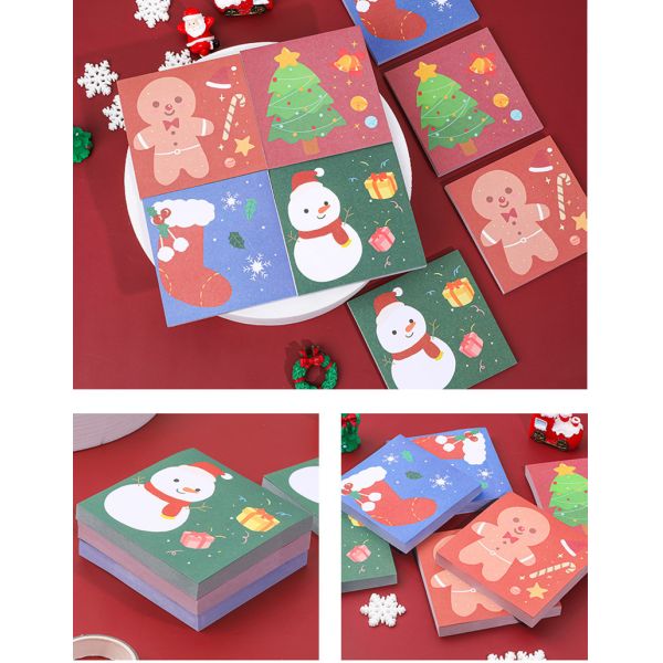 Self Adhesive Christmas Sticky Note Pads Memo Notebook 8cm X 8cm