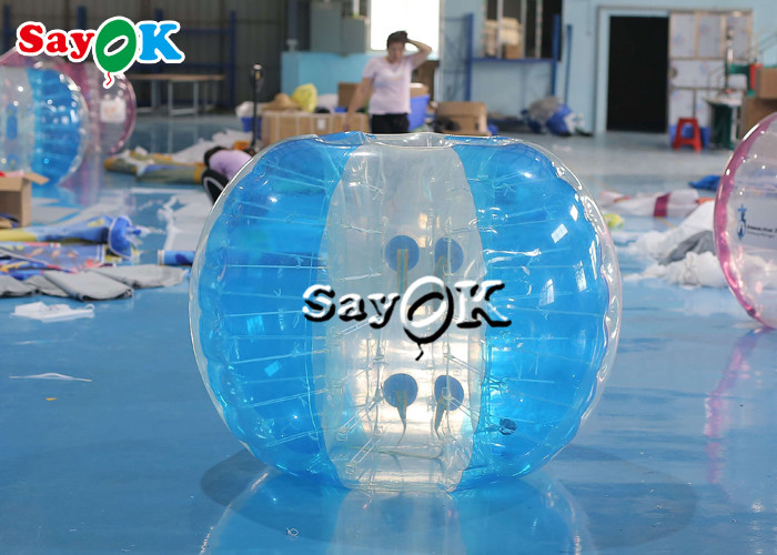 Inflatable Carnival Games Adult TPU PVC Body Zorb Bumper Ball Set Transparent Blue Pink Inflatable Bubble Soccer