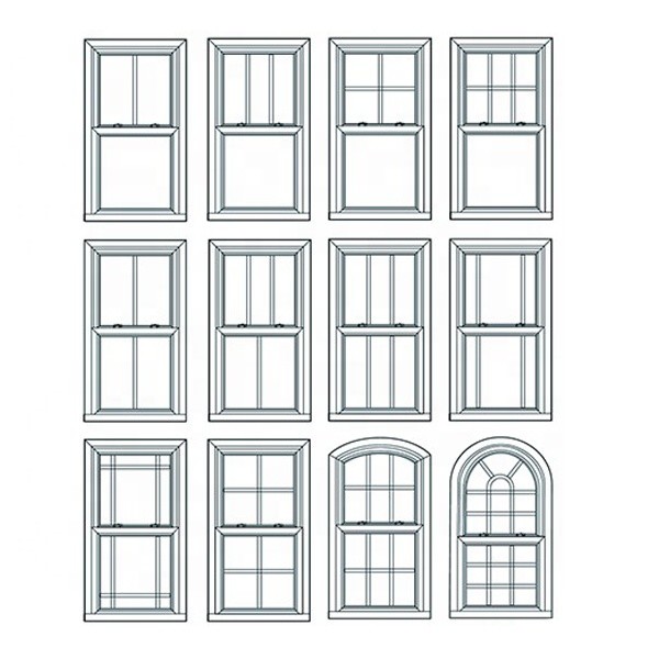 Top- AAMA Certified Vinyl UPVC Single Hung Windows with Fiberglass Screen Netting Material