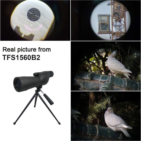 15-45x60 Straight Spotting Scope With Tripod Carry Bag For Target Shooting