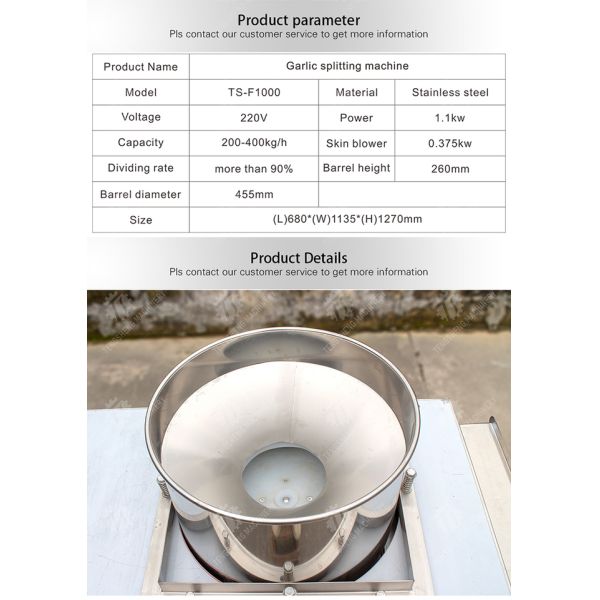 Garlic splitting machine minced garlic processing production Line