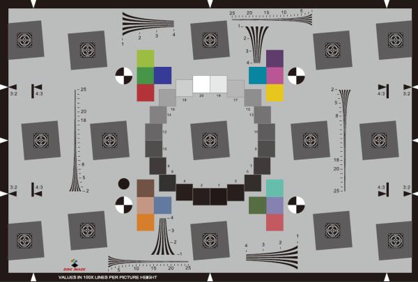 Quality Reflective Camera Resolution Chart , Professional Camera Lens Test Chart for sale