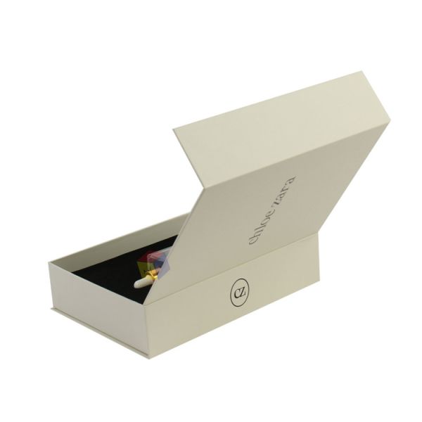 Luxury Custom Rigid Cardboard Flip Top Cosmetic Gift Paper Perfume Magnetic Box Packaging With EVA Foam Insert