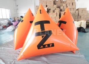 China Water Game Triathlon Race Custom Logo Orange Triangle Shape Inflatable Marker Buoy For Racing Marks on sale