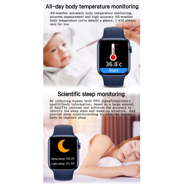 Silica Gel 1.75 Inch Touch Screen Smartwatch 170mAh Rechargeable