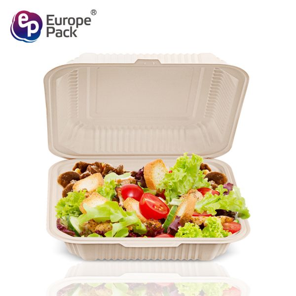 Europe-Pack new arrival 1500ml biodegradable clamshell plastic 3 compartments