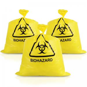 China Disposal 20L 50L 100L Yellow Medical Waste Bags HDPE PP LDPE on sale