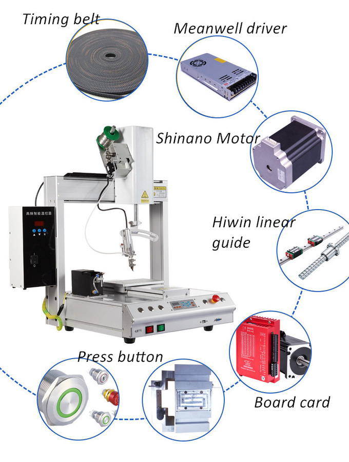 Two Workbenches Available for Switching System Auto Soldering Robot with Display 2