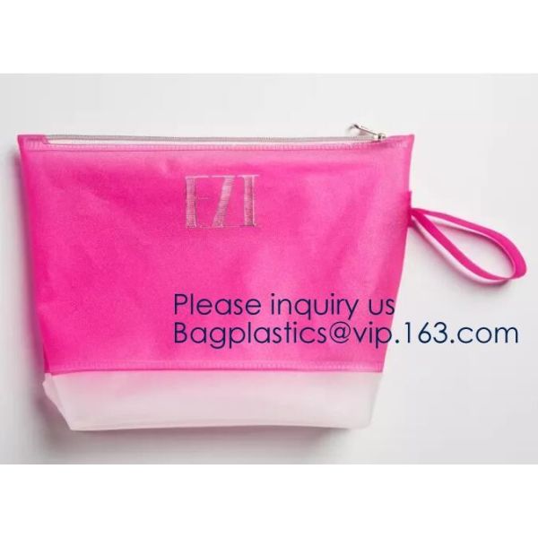 Fashion Travelling Heat-Sealed Clear EVA Cosmetic Bag With Yellow Snap Button And Rubber Handle Pouch By L'Oreal, Sedex