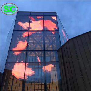 China Programmable Glass Transparent Led Curtain Display Wifi Poster Mesh HD P3.91 P7.82 on sale