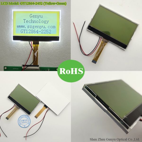 2.48 Inch Graphic LCD Display 128x64 Pixels STN Yellow-green with White Backlight
