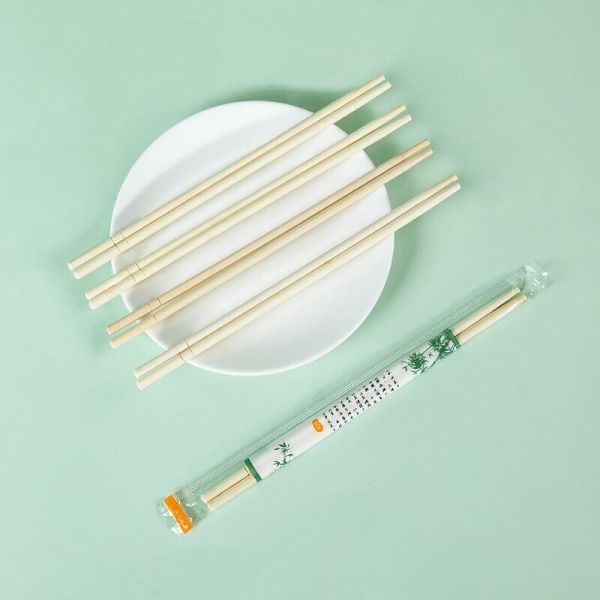 100% Natural Round Stick Disposable Bamboo Chopsticks Eco-Friendly and Biodegradable