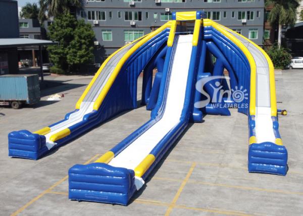 Quality 10m high adults giant inflatable triple water slide for water occasions entertainment for sale