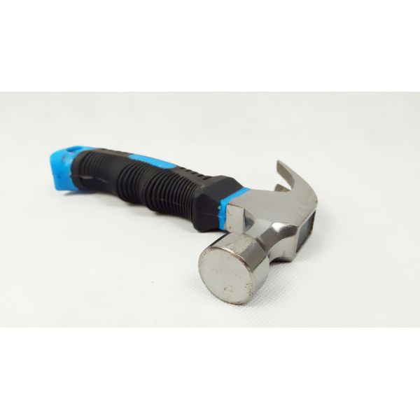 8OZ Mini Claw hammer with polishing surface and colored rubber handle