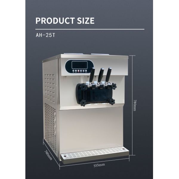 Countertop Commercial Ice Cream Machine 36-38l Soft Serve Italian Gelato Maker