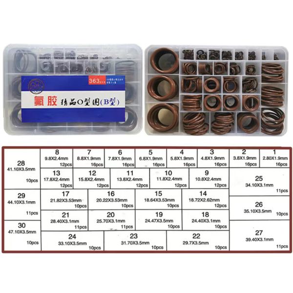 Excavator Rubber O-Ring Kit Set Repair Oring Box From China