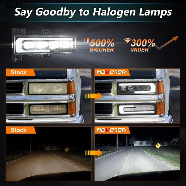 Head Lights Essential 500% Bright LED Headlight Assembly with Welcome DRL Turn Signal