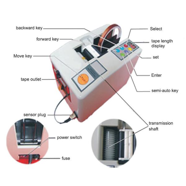 Top Quality YINATE 3 Programs RT5000 automatic tape dispenser with cut circularly function