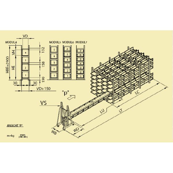 Roll Out Cassette Rack Honeycomb Rack Long Products Racking Cantilever Rack Warehouse Storage Racking