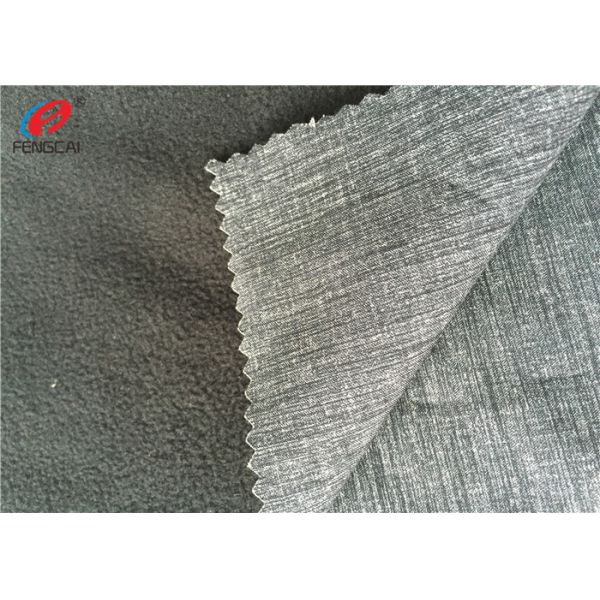 Polar Fleece Laminated Polyester Tricot Knit Fabric For Outer Wear In Grey