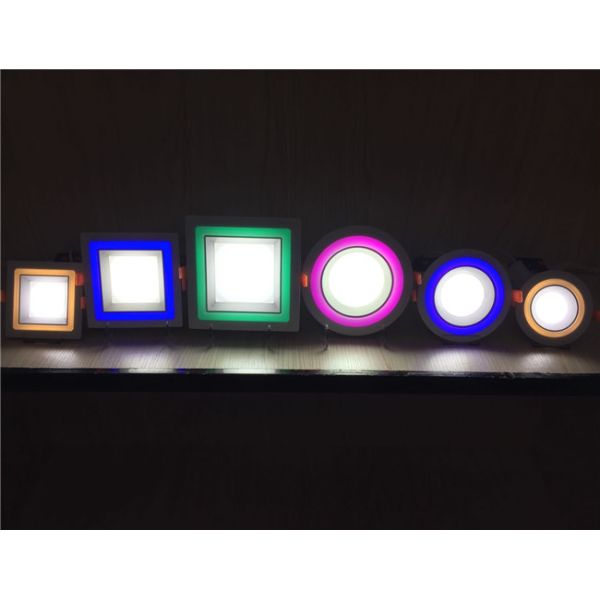 Double Color Led Flat Panel Downlight Round Square Energy Saving For Muesum