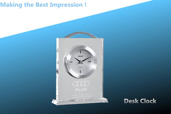 Quality crystal clock/glass desk clock/desk clock/crystal clock/clock for sale