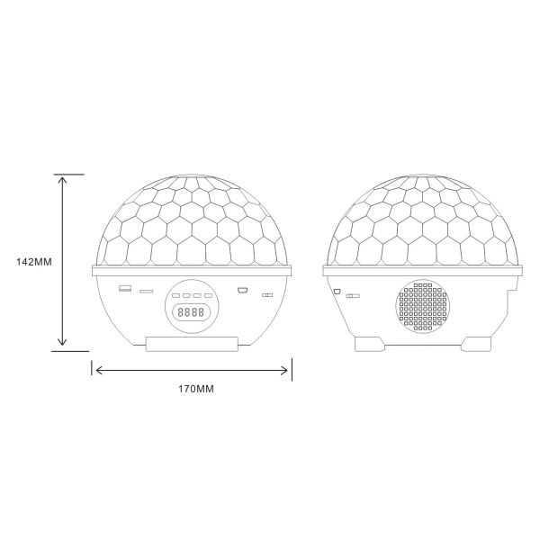 Voice - Activated Mirror Disco Ball Light LED RGB Wireless Bluetooth Speaker