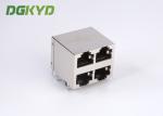 KRJ-5921S8P8C2X2NL Shielded Ethernet Rj45 Jack Stack Mj Assy 8pos 2x2 Cat5