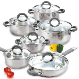 China Wholesale Cookware Sets Multifunctional Cooking Soup Pot Milk Pot Set Kitchen 12 Piece Cookware Sets on sale